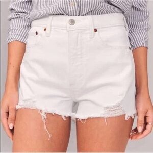 Abercrombie & Fitch Women’s The Cutoff Short Size 27/4 High Rise White Distress